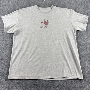 Got Spirit? Shirt Mens 2XL XXL Gray Cardinal Bird School Spirit Tee